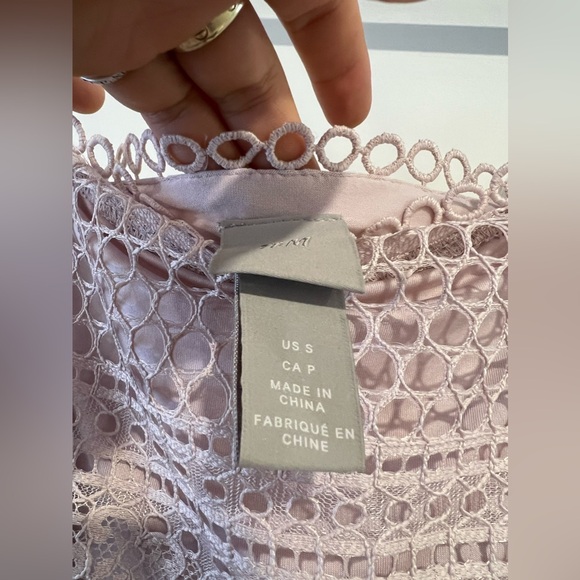 H&M baby pink lace midi dress size s - Picture 3 of 3